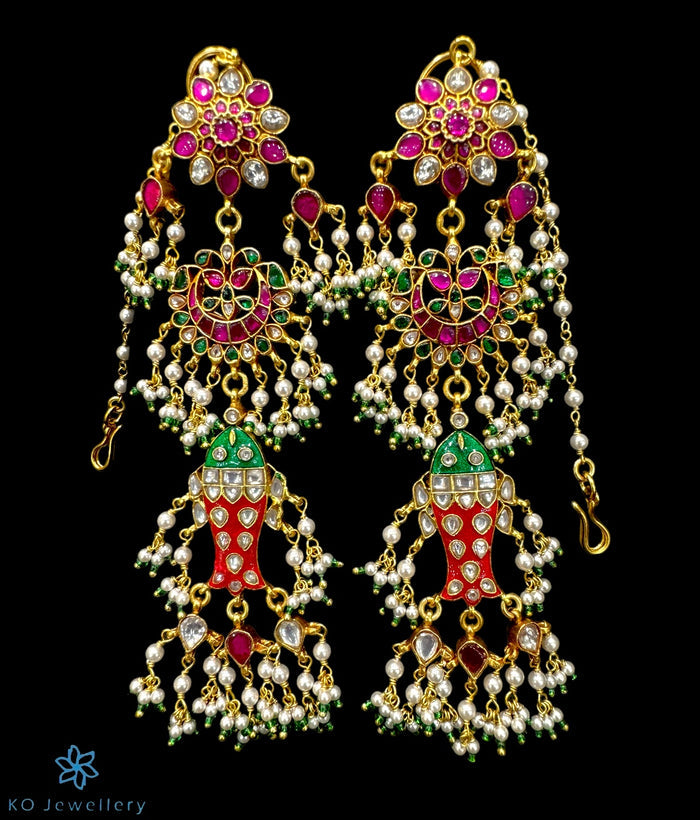 The Mythri Silver Peacock EarCuffs