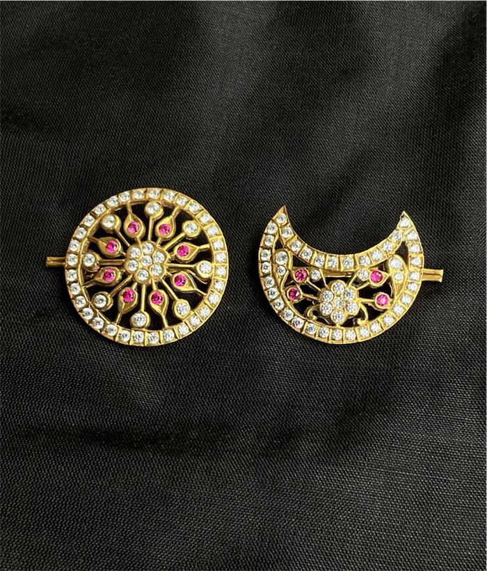 The Navistha SuryaChandra Silver Bridal HairPin