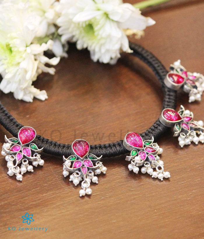 The Niraja Silver Thread Necklace (Oxidised)