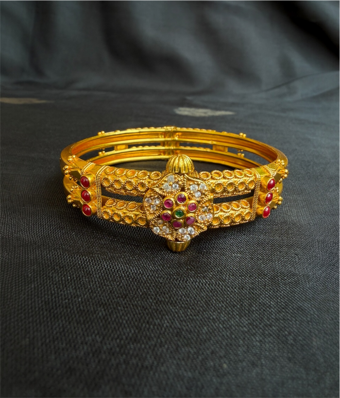 The Nyra Silver Coorgi 2 layer Bracelet-Single (Size 2.2/2.4/2.6/2.8)