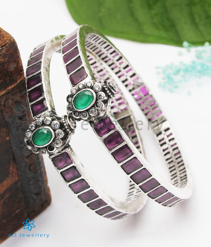 The Padmavati Silver Kemp Bracelet- Single (Oxidised/Size 2.2/2.4/2.6/2.8)
