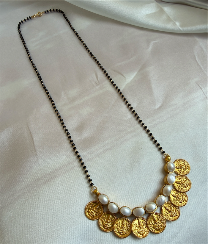 The Prarthana Silver Coin Mangalsutra (Pearl)