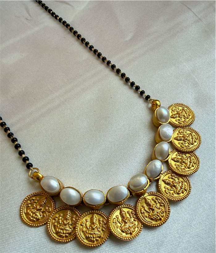 The Prarthana Silver Coin Mangalsutra (Pearl)