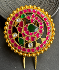 The Reeva Silver Peacock Kundan Jadau Bridal Hair Pin