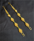 The Rithika Silver Lakshmi Ear chain (Green)