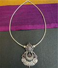 The Rithvika Silver Lakshmi Necklace & Earrings