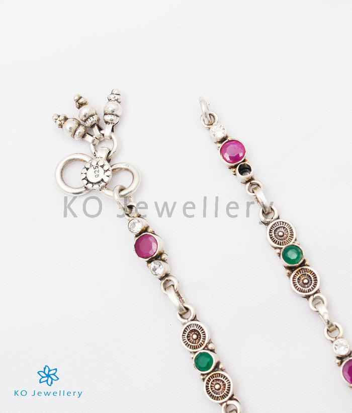 The Sanjh Silver Gemstone Anklets