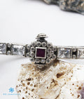 The Sattva Silver Bracelet (White/Oxidised/Size 2.2/2.4/2.6/2.8)