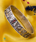 The Shankhu, Chakra Silver Bangle- Single (Oxidised/Size 2.2/2.4/2.6/2.8)