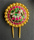 The Sikhi Silver Peacock Kundan Jadau Bridal Hair Pin