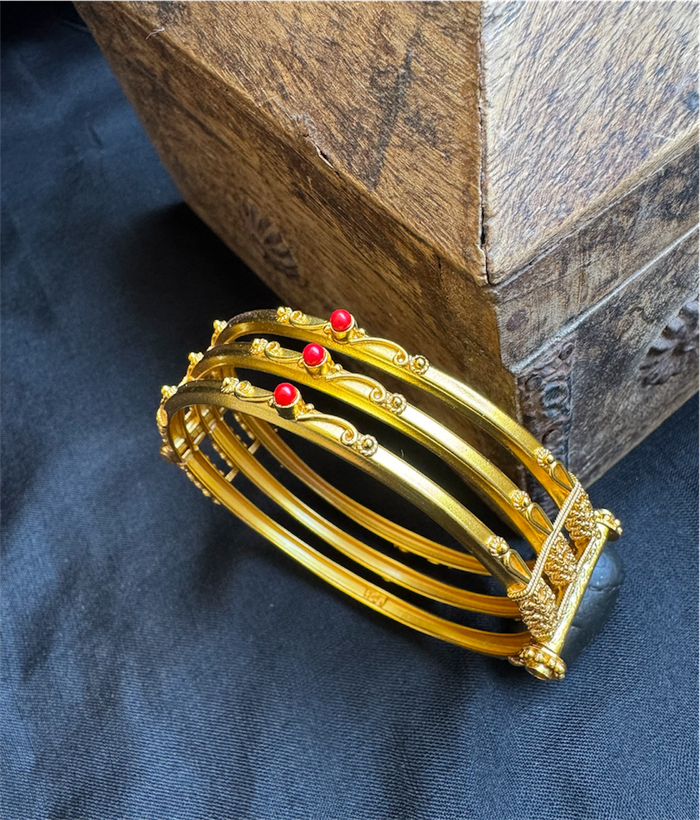 The Suhana Silver Bracelet-Single (Size /2.2/2.4/2.6/2.8) (Coral)