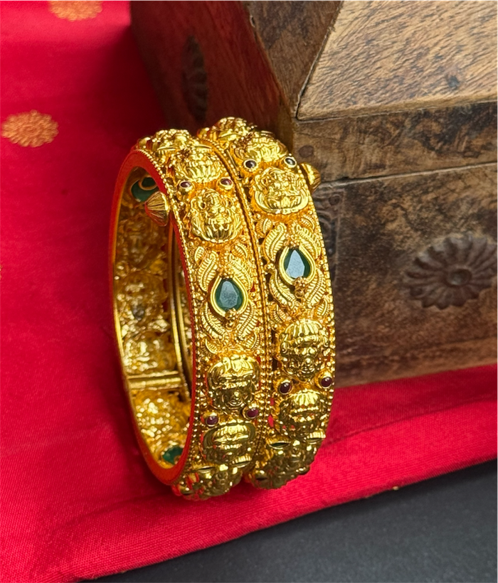 The Swara Silver Lakshmi Nakkasi Bracelet - Single (Size/2.2/2.4/2.6/2.8)
