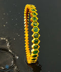 The Tanvi Silver Kemp Bangle-Single(Green/Size/2.2/2.4/2.6/2.8)