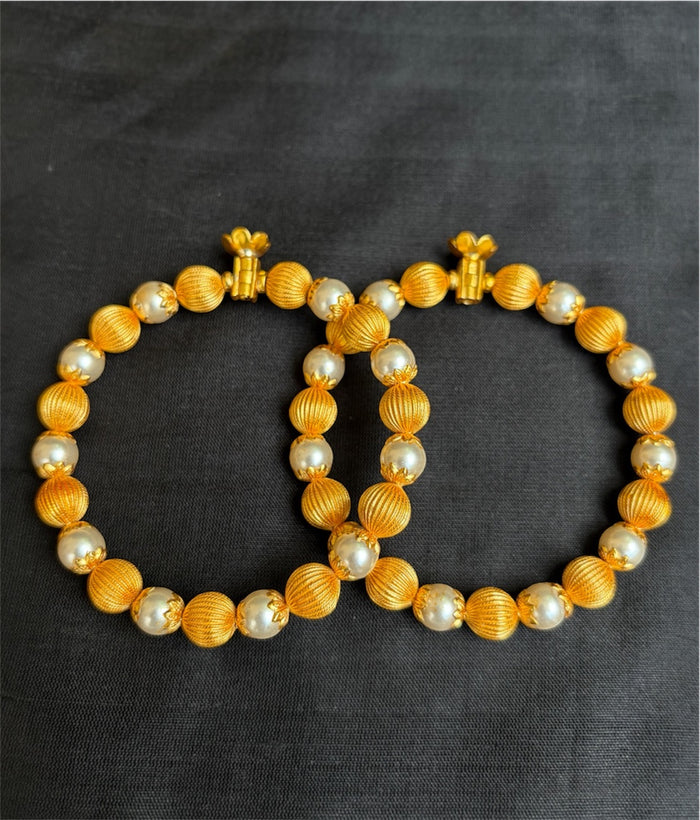 The Tarangini Silver Pearl Bracelet-Single (Size /2.2/2.4/2.6/2.8)