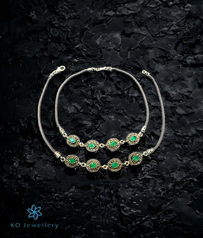 The Tattva Silver Marcasite Anklets
