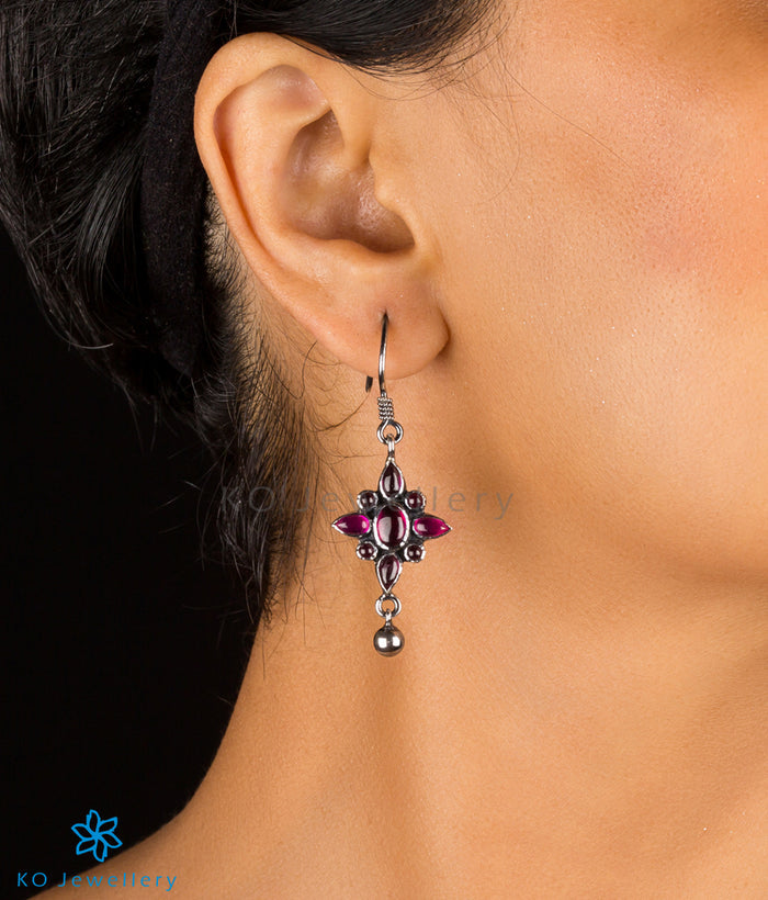 The Trisha Silver Earrings(Oxidised)
