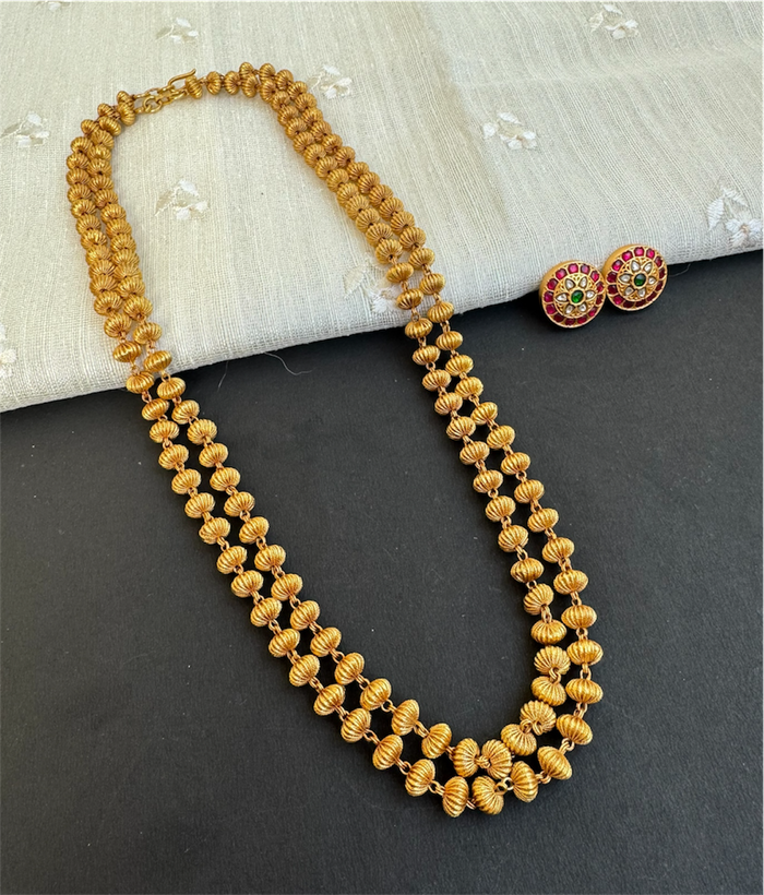 The Vatsala Silver 2 Layer Jomale Chain & Earrings