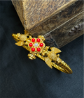 The Virat Silver Gandaberunda Golusu Bangle-Single (Size /2.2/2.4/2.6/2.8) (Coral)