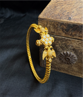 The Virat Silver Gandaberunda Golusu Bangle-Single (Size /2.2/2.4/2.6/2.8) (Pearl)