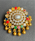 The Yajata Silver Navratna Pendant & Earrings