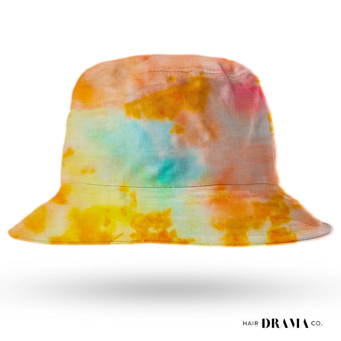 Tie-Dye Bucket Hat - Peach & Blue