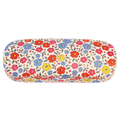 Floral-patterned glasses case on a white background