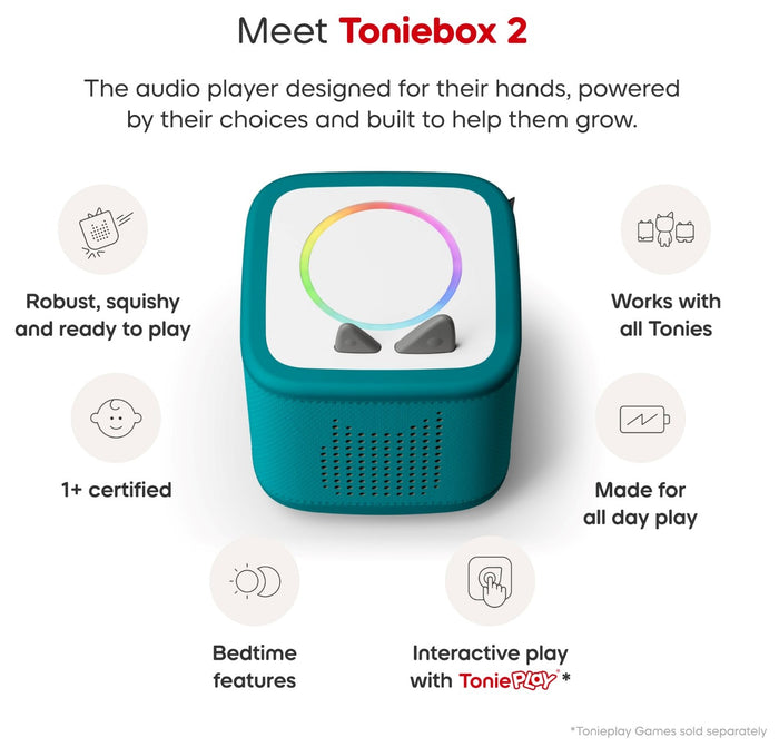 Tonies - Toniebox 2 Starter Set - Tropical Teal - Features
