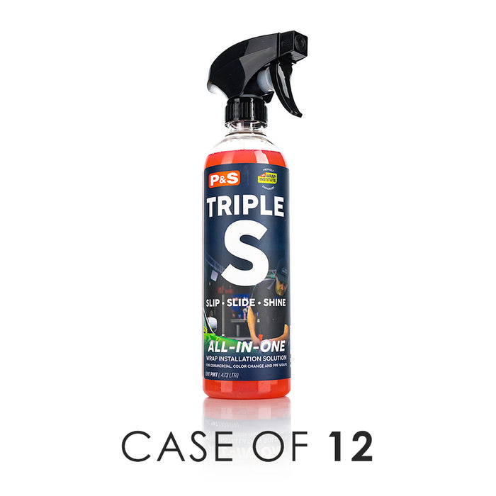A bottle of P and S Triple S on a white background with the text 'Case of 12'.