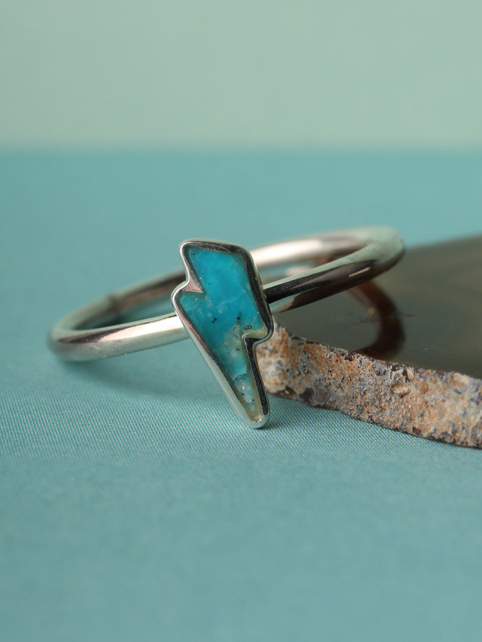 Turquoise Bolt Sterling Silver Ring | One Colour-Image 1
