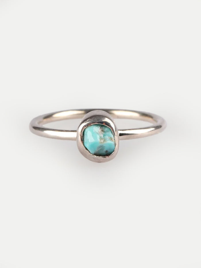Turquoise Rough Sterling Silver Ring | One Colour-Image 2