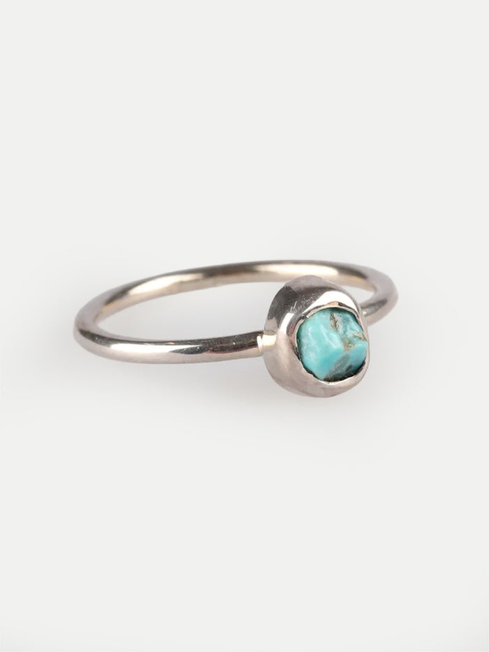Turquoise Rough Sterling Silver Ring | One Colour-Image 3
