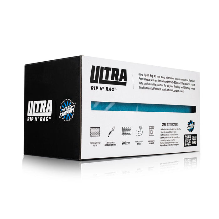 The back of the TRC Ultra Rip N' Rag box on a white background.