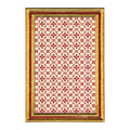 Decorative frame with red floral pattern on a white background