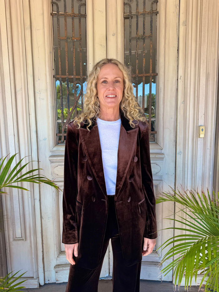 VELVET BLAZER in Chocolate Brown by Sophie Moran