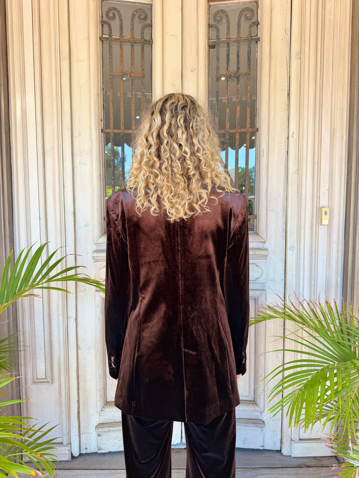 VELVET BLAZER in Chocolate Brown by Sophie Moran