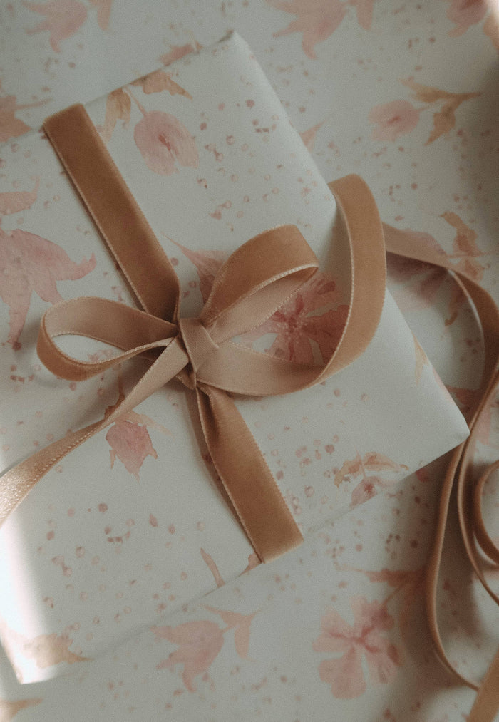 Velvet ribbon LIGHT BROWN length 2,5m/width 16mm - Magnolia Lane co. Home + Garden + Gift