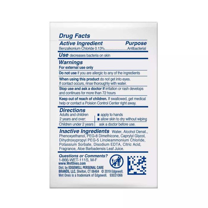 Wet Ones - Antibacterial Hand Wipes Singles - Fresh Scent - 24 Ct - 10 Pack