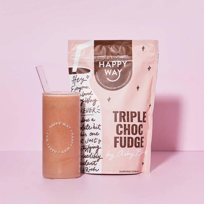 Happy Way Whey Protein Whey Protein Powder Triple Choc Fudge 500g