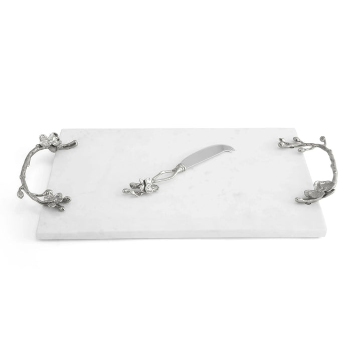 Michael Aram White Orchid Cheese Board w/ Knife
