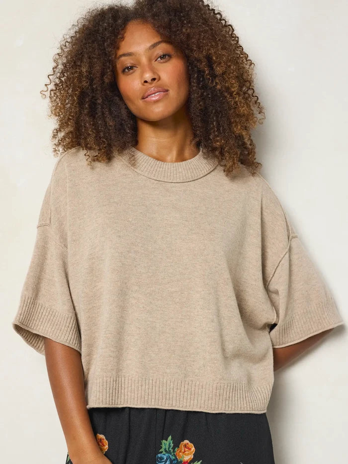 Wren Boxy Sweater - Oatmeal-view 1