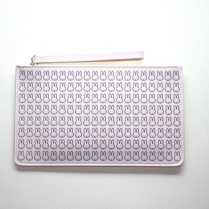 White pouch with bunny pattern on a white background