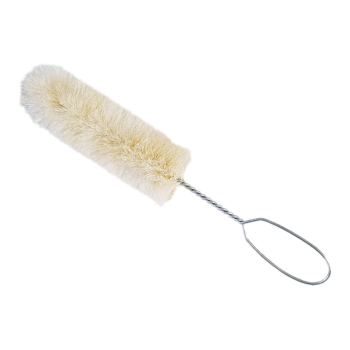 Soft sisal bottle brush with a wire handle.